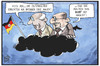 Cartoon: Brenner-Schließung (small) by Kostas Koufogiorgos tagged karikatur,koufogiorgos,illustration,cartoon,brenner,österreich,grenze,honecker,ulbricht,ddr,mauer,absicht,wolke,sed,flüchtlingspolitik,himmel