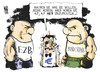 Cartoon: Bundesbank vs. EZB (small) by Kostas Koufogiorgos tagged bundesbank,bank,ezb,europa,eu,kampf,ringrichter,euro,schulden,krise,karikatur,wirtschaft,kostas,koufogiorgos