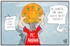 Cartoon: Bundesliga-Start (small) by Kostas Koufogiorgos tagged karikatur,koufogiorgos,illustration,cartoon,bundesliga,bayern,münchen,sport,fussball,meisterschale,meister,sieger,verein,gewinner