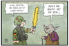 Cartoon: Bundeswehr (small) by Kostas Koufogiorgos tagged karikatur,koufogiorgos,illustration,cartoon,yoda,yedi,soldat,bundeswehr,film,zitat,star,wars,laser,waffe,rüstung,militär,ausbildung