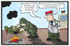 Cartoon: Bundeswehr (small) by Kostas Koufogiorgos tagged karikatur,koufogiorgos,illustration,cartoon,bundeswehr,ruestung,ruestungsmaengel,soldat,kommandant,kommunikation,rauchzeichen,signal,technik,kommunikationstechnik,modernisierung,heer,verteidigung