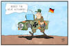 Cartoon: Bundeswehr (small) by Kostas Koufogiorgos tagged karikatur,koufogiorgos,illustration,cartoon,bundeswehr,ausrüstung,ausland,einsatz,wagen,vehikel,kaputt,einsatzbereit