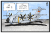 Cartoon: Bundeswehr am Boden (small) by Kostas Koufogiorgos tagged karikatur,koufogiorgos,illustration,cartoon,bundeswehr,lufthansa,piloten,streik,fliegen,boden,kriegsgerät,rüstung,armee,luftwaffe,militär