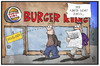 Cartoon: Burger King ernährt (small) by Kostas Koufogiorgos tagged karikatur,koufogiorgos,illustration,cartoon,welternährungskonferenz,hunger,burger,king,schliessung,filiale,restaurant,essen,nahrung,lebensmittel