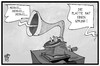 Cartoon: CDU-Routine (small) by Kostas Koufogiorgos tagged karikatur,koufogiorgos,illustration,cartoon,cdu,grammophon,merkel,kanzlerkandidatur,vorsitz,partei,politik,wiederholung,defekt,platte,sprung,routine