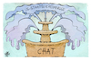 Cartoon: Chat-Leaks (small) by Kostas Koufogiorgos tagged karikatur,koufogiorgos,usa,chat,signal,leaks,brunnen,sprudeln,information