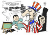 Cartoon: Chavez und die USA (small) by Kostas Koufogiorgos tagged chavez,venezuela,uncle,sam,usa,präsident,wahl,voodoo,puppe,magie,politik,wiederwahl,karikatur,kostas,koufogiorgos