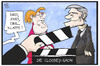 Cartoon: Clooney-Show (small) by Kostas Koufogiorgos tagged karikatur,koufogiorgos,illustration,cartoon,clooney,merkel,show,klappe,film,szene,treffen,kanzleramt,hollywood,schauspieler,star