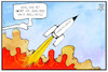 Cartoon: Corona-Inzidenz (small) by Kostas Koufogiorgos tagged karikatur,koufogiorgos,illustration,cartoon,rakete,mallorca,urlaub,corona,fallzahlen,pandemie