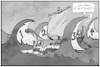 Cartoon: Coronodyssee (small) by Kostas Koufogiorgos tagged karikatur,koufogiorgos,illustration,cartoon,odyssee,corona,welle,ithaka,homer,mythos,schiff,pandemie