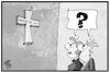 Cartoon: Das Kreuz mit den Bayern (small) by Kostas Koufogiorgos tagged karikatur,koufogiorgos,illustration,cartoon,kreuz,bayern,csu,wahlkampf,religion,religionsfreiheit