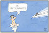 Cartoon: Delta-Variante (small) by Kostas Koufogiorgos tagged karikatur,koufogiorgos,illustration,cartoon,delta,hai,corona,variante