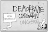 Cartoon: Demokratie ungern (small) by Kostas Koufogiorgos tagged karikatur,koufogiorgos,illustration,cartoon,ungarn,orban,ungern,demokratie,manipulation,änderung,gesetz,europa