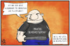 Cartoon: Der EU-Kommissar (small) by Kostas Koufogiorgos tagged karikatur,koufogiorgos,illustration,cartoon,eu,europa,kommission,skinhead,neonazi,sicherheitsdienst,migration,flüchtinge,rechtsextremismus,politik,kommissar
