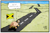 Cartoon: Der lange Weg nach Jamaika (small) by Kostas Koufogiorgos tagged karikatur,koufogiorgos,illustration,cartoon,jamaika,schildkröte,geschwindigkeit,weg,sondierung,schwarz,gruen,gelb,partei,politik,koalition,regierungsbildung