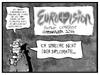 Cartoon: Der Ukraine-Konflikt beim ESC (small) by Kostas Koufogiorgos tagged karikatur,koufogiorgos,illustration,cartoon,eurovision,esc,song,contest,grand,prix,ukraine,russland,europa,diplomatie,bühne,politik,reporter,medien,kopenhagen,2014,konflikt