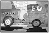 Cartoon: Deutsche CO2-Vorgaben (small) by Kostas Koufogiorgos tagged karikatur,koufogiorgos,illustration,cartoon,co2,eu,umwelt,minister,autobauer,klima,luftverschmutzung