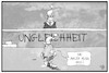 Cartoon: Deutsche Ungleichheit (small) by Kostas Koufogiorgos tagged karikatur,koufogiorgos,illustration,cartoon,ungleichheit,mauer,michel,deutschland,leben,fairness,gerechtigkeit