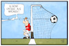 Cartoon: DFL (small) by Kostas Koufogiorgos tagged karikatur,koufogiorgos,illustration,cartoon,dfl,fussball,bundesliga,bremen,risiko,spiel,sport,polizei,tor