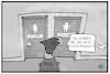 Cartoon: Die AKK-Frage (small) by Kostas Koufogiorgos tagged karikatur,koufogiorgos,illustration,cartoon,akk,kanzlerin,chefin,cdu,toilette,witz,entscheidung,gender