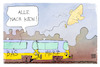 Cartoon: Die Reise nach Kiew (small) by Kostas Koufogiorgos tagged karikatur,koufogiorgos,bas,merz,scholz,kiew,zug,schlafwagen,ukraine,ballon,reise