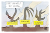 Cartoon: Die Um-Welt rückt zusammen (small) by Kostas Koufogiorgos tagged karikatur,koufogiorgos,umwelt,feuer,waldbrand,hawaii,mittelmeer,kanada