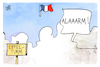 Cartoon: Diebstahl in Frankreich (small) by Kostas Koufogiorgos tagged karikatur,koufogiorgos,frankreich,eiffelturm,diebstahl,kriminalität