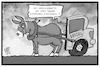 Cartoon: Dieselgate (small) by Kostas Koufogiorgos tagged karikatur,koufogiorgos,illustration,cartoon,dieselgate,diesel,esel,verkehrsministerium,scheuer,kompromiss,automobil,industrie,wirtschaft