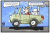 Cartoon: Elektromobilität (small) by Kostas Koufogiorgos tagged karikatur,koufogiorgos,illustration,cartoon,elektromobilitaet,auto,eauto,akw,atomkraft,kaufprämie,förderung,kernenergie,autofahrer,kunde,verbraucher,strom