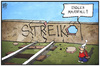 Cartoon: Ende des Bahnstreiks (small) by Kostas Koufogiorgos tagged karikatur,koufogiorgos,illustration,cartoon,bahn,streik,gdl,mauer,gleise,schiene,mauerfall,arbeitskampf,lokführer