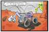 Cartoon: Entdeckung auf dem Mars (small) by Kostas Koufogiorgos tagged karikatur,koufogiorgos,illustration,cartoon,nasa,curiosity,mars,marsmensch,entdeckung,tridymit,weltraum,weltall,wissenschaft,expedition