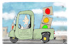 Cartoon: Entlastungspaketlieferdienst (small) by Kostas Koufogiorgos tagged koufogiorgos,karikatur,entlastungspaketlieferdienst,scholz,kurier,entlastungspaket,ampel,straße,lkw