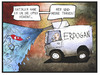 Cartoon: Erdogans Tränen (small) by Kostas Koufogiorgos tagged karikatur,koufogiorgos,illustration,cartoon,erdogan,soma,türkei,wasserwerfer,demonstration,protest,grubenunglück,bergbau,arbeit,politik