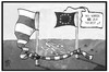 Cartoon: Ermittlung gegen Polen (small) by Kostas Koufogiorgos tagged karikatur,koufogiorgos,illustration,cartoon,polen,eu,europa,kommission,verfahren,ermittlung,alibi,mord,pressefreiheit,tatort,fahne,flagge,flatterband,absperrung,mediengesetz