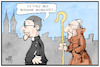 Cartoon: Erzbistum Köln (small) by Kostas Koufogiorgos tagged karikatur,koufogiorgos,illustration,cartoon,papst,woelki,erzbistum,koeln,kontrolle,kindesmissbrauch