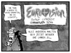 Cartoon: ESC 2014 (small) by Kostas Koufogiorgos tagged karikatur,koufogiorgos,illustration,cartoon,eurovision,esc,song,contest,grand,prix,kopenhagen,fan,musik,europa