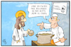 Cartoon: Essener Tafel (small) by Kostas Koufogiorgos tagged karikatur,koufogiorgos,illustration,cartoon,essen,tafel,beduerftig,jesus,christus,armut,integration,rassismus,naechstenliebe,christentum,gebot,deutsch,auslaender