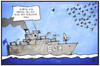 Cartoon: EU-Flüchtlingspolitik (small) by Kostas Koufogiorgos tagged karikatur,koufogiorgos,illustration,cartoon,eu,flüchtlingspolitik,meer,schiff,patrouille,europa,mittelmeer,vogel,abschießen,schütze,waffe,militär,asylpolitik