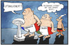 Cartoon: EU-Stabilitätspakt (small) by Kostas Koufogiorgos tagged karikatur,koufogiorgos,illustration,cartoon,eu,europa,stabilitätspakt,italien,frankreich,deutschland,schulden,defizit,juncker,politik
