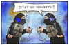 Cartoon: EU vs. Griechenland (small) by Kostas Koufogiorgos tagged karikatur,koufogiorgos,illustration,cartoon,griechenland,eu,europa,gläubiger,zündstoff,sprengstoff,bombe,streit,vernunft,kompromiss,nachgeben,politik,krise,erpressung