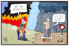 Cartoon: Europa-Wetter (small) by Kostas Koufogiorgos tagged karikatur,koufogiorgos,illustration,cartoon,europa,wetter,feuer,wasser,regen,waldbrand,hitze,frankreich,portugal,nass,heiss,michel