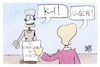 Cartoon: Europäischer AI-Act (small) by Kostas Koufogiorgos tagged karikatur,koufogiorgos,eu,uschi,ki,technik,roboter