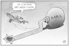 Cartoon: Evakuierung aus Afghanistan (small) by Kostas Koufogiorgos tagged karikatur,koufogiorgos,illustration,cartoon,afghanistan,startbahn,kabul,flughafen,explosiv,bombe,bundeswehr,evakuierung