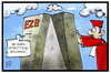 Cartoon: EZB-Stütze (small) by Kostas Koufogiorgos tagged karikatur,koufogiorgos,illustration,cartoon,ezb,verfassungsgericht,verfassungsrichter,zentralbank,frankfurt,anleihenkauf,draghi,stütze,unterstützung,wirtschaft,urteil