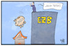 Cartoon: EZB-Zinspolitik (small) by Kostas Koufogiorgos tagged karikatur,koufogiorgos,illustration,cartoon,ezb,bank,zentralbank,eu,europa,euro,geldpolitik,zinsen,strafzinsen,sparschwein,kleinsparer,wirtschaft