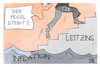 Cartoon: EZB hebt den Leitzins an (small) by Kostas Koufogiorgos tagged karikatur,koufogiorgos,ezb,uboot,periskop,meer,zinsen,leitzins