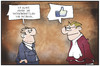 Cartoon: Facebook (small) by Kostas Koufogiorgos tagged karikatur,koufogiorgos,illustration,cartoon,facebook,eugh,gericht,gerichtshof,europa,klage,richter,justiz,datenschutz,datenübermittlung,sicherheit,internet