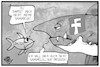 Cartoon: Facebook (small) by Kostas Koufogiorgos tagged karikatur,koufogiorgos,illustration,cartoon,daten,sammeln,hai,fisch,fressen,futter,facebook,soziale,netzwerke,kartellamt,internet