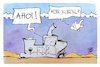 Cartoon: FDP (small) by Kostas Koufogiorgos tagged karikatur,koufogiorgos,fdp,kubicki,ahoi,kapitän,schiff,partei,untergang