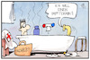 Cartoon: Feierabend beim Hausarzt (small) by Kostas Koufogiorgos tagged karikatur,koufogiorgos,illustration,cartoon,impfdrängler,arzt,badewanne,feierabend,corona,pandemie